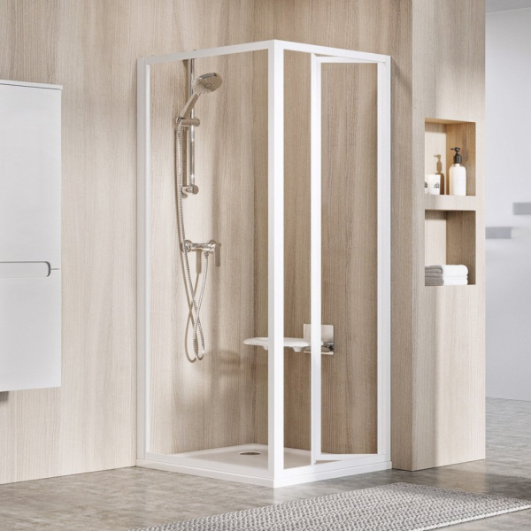 Душевая стенка Ravak Supernova PSS-90 94070100Z1 профиль белый, стекло прозрачное