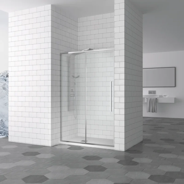 душевая дверь в нишу rgw stilvoll sv-12 1500х1950 профиль хром, стекло прозрачное