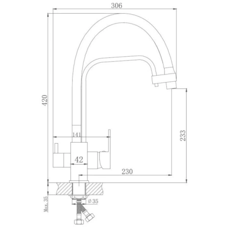 смеситель для кухни haiba hb76615-7 черный матовый