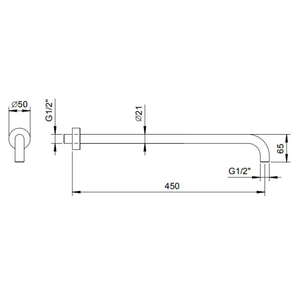 держатель верхнего душа 45см fantini venezia 86 q8 8028 цвет: raw metal pvd