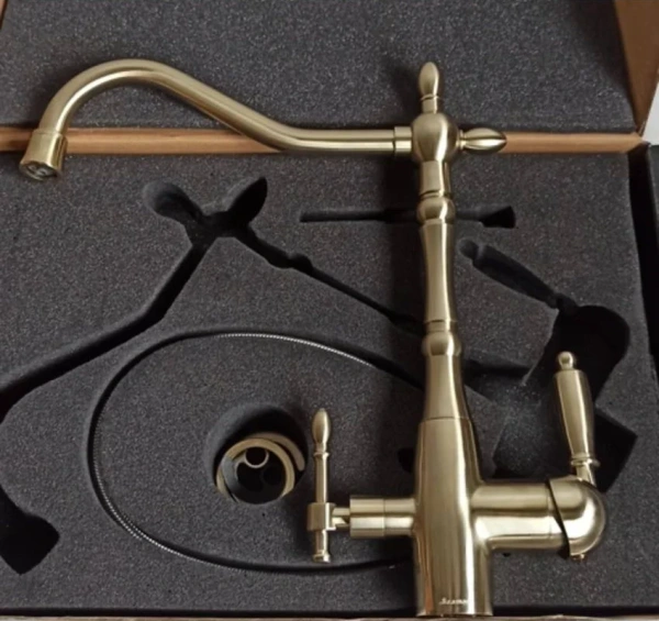 смеситель для кухни seaman barcelone ssl-5387 light gold