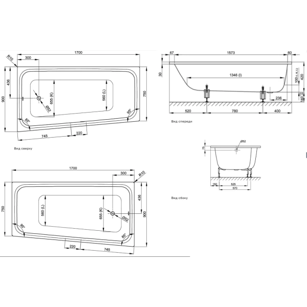 стальная ванна bette space m 1141-000 170х90 см белая