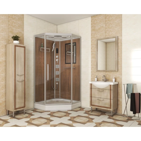 душевая кабина niagara lux 7717wd хром, медь