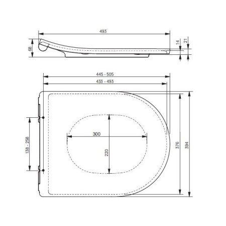 сиденье для унитаза slim toto mh tc514f с плавным опусканием softclose, цвет белый
