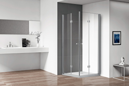душевой уголок cezares eco 80x80 eco-o-as-2-80-c-cr профиль хром стекло прозрачное