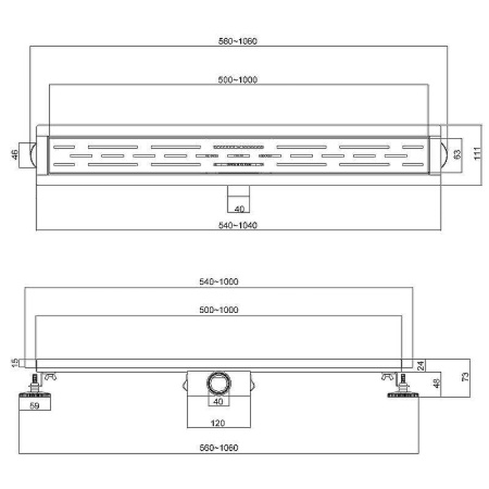 душевой лоток esbano meta 70 m-rain-70mb estrmetrain70mb с черной матовой решеткой