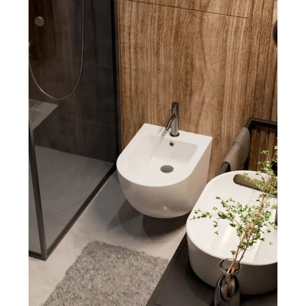 смеситель aquame siena aqm6216gm для биде, без донного клапана, оружейная сталь