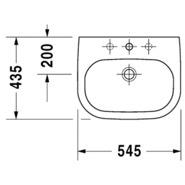 раковина встраиваемая 54.5 см duravit d-code 0337540000 встраиваемая