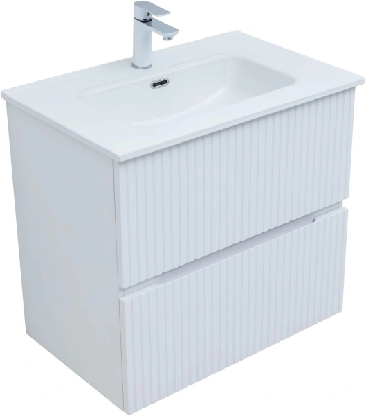 тумба под раковину aquanet джейн 70 подвесная, белая матовая, 00313285