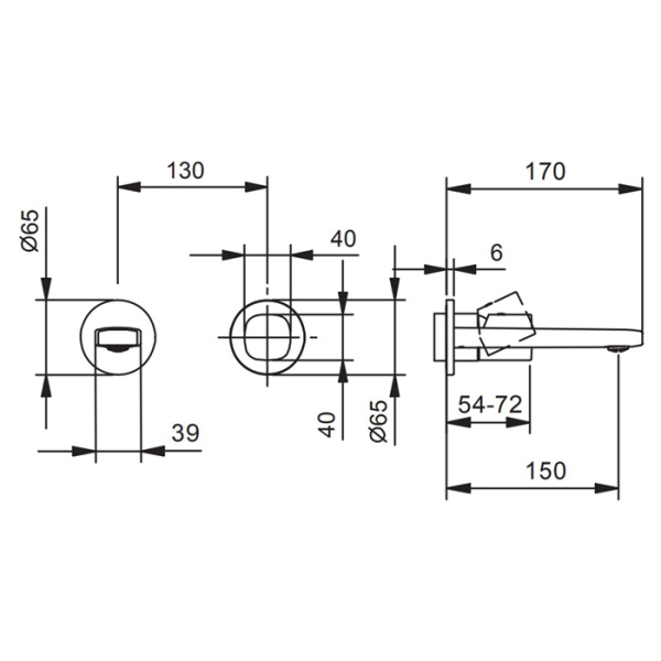 смеситель для раковины встраиваемый fantini lame 24 02 m009b цвет хром