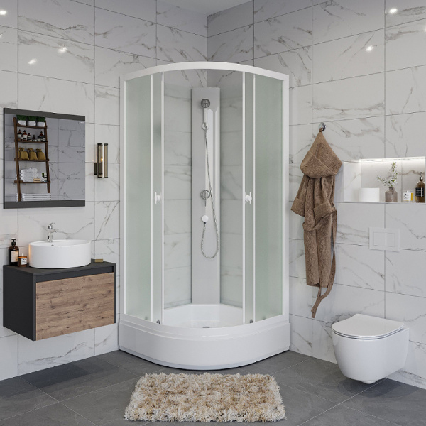 душевая кабина niagara promo 80x80 p80/26/mt/bk без гидромассажа