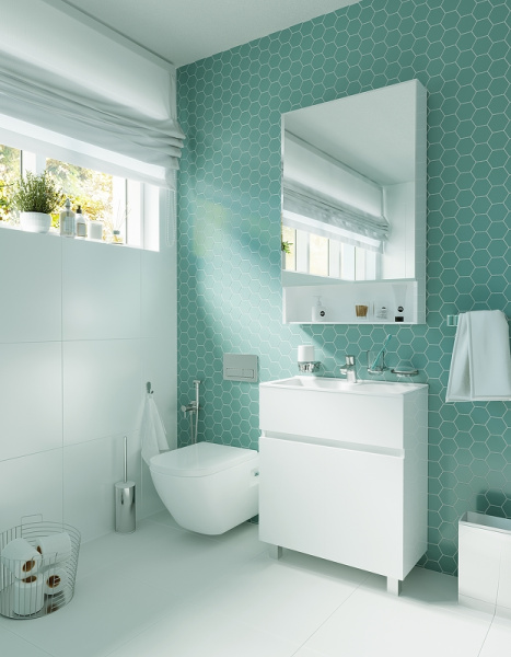 тумба с раковиной 1marka mira 60н у83301 белый глянец