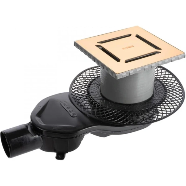 душевой трап berges platz norma 150x150 092159 с решеткой золото