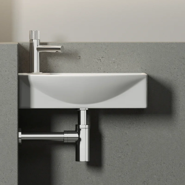 раковина ceramicanova element cn6038r накладная/подвесная, чаша справа, 45.5x22 см, белая