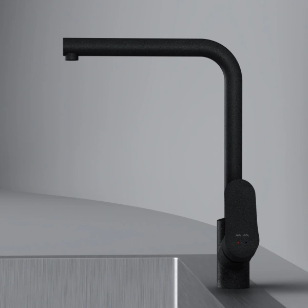 смеситель для кухни am.pm like f8005022, цвет черный матовый