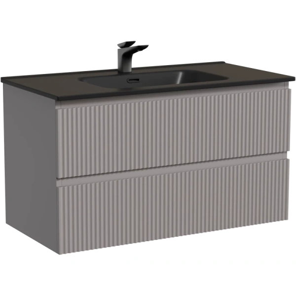 тумба под раковину sancos snob r snr90sm 89 см, подвесная, серый матовый