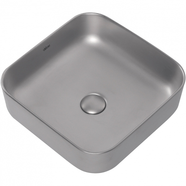 раковина 38.5x38.5 см abber rechteck ac2211ms, цвет серебрянный матовый