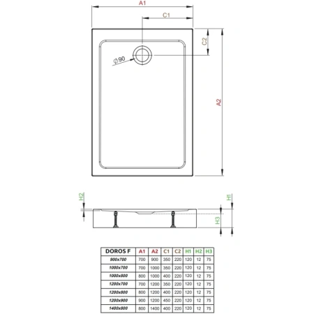 акриловый поддон 120x70 см radaway doros f compact sdrfp1270-05