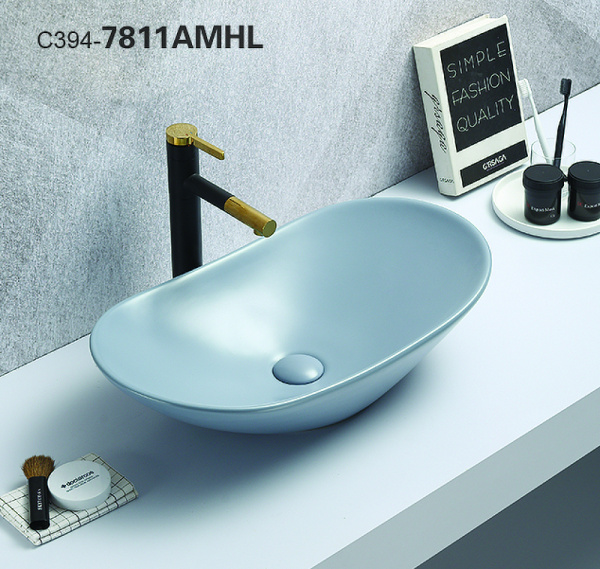 раковина в ванную накладная ceramalux 61 см 7811amhl-4 голубой