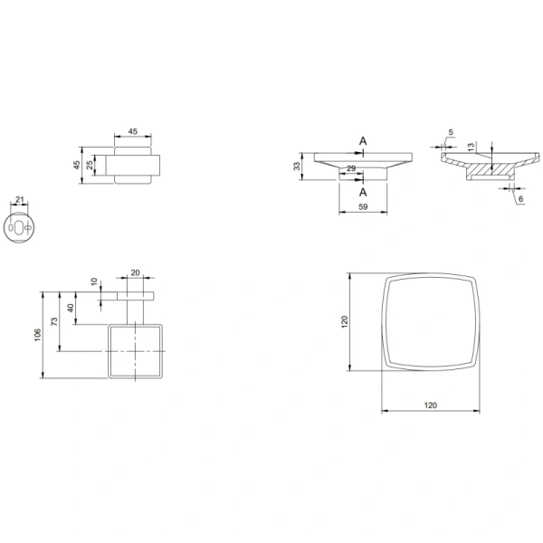Мыльница Villeroy & Boch Elements-Striking TVA15202000061