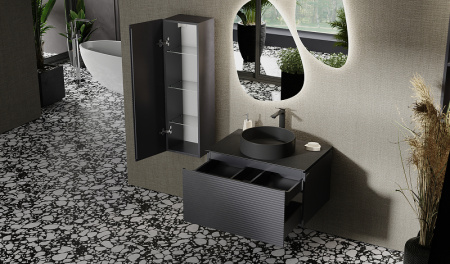 тумба под раковину jorno stone stn.01.80/p/a/jr подвесная, 80x52 см, цвет антрацит