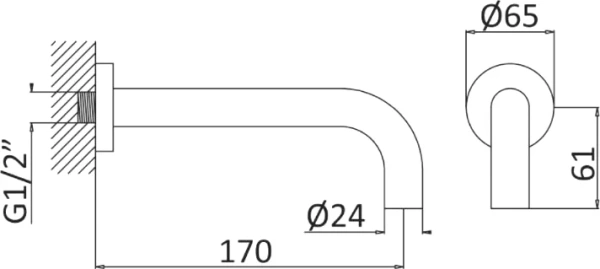излив cezares leaf leaf-sc-01 для ванны, хром