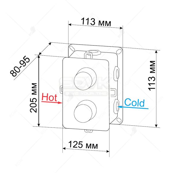 смеситель для душа rgw shower panels sp-43-01 21140543-11 хром