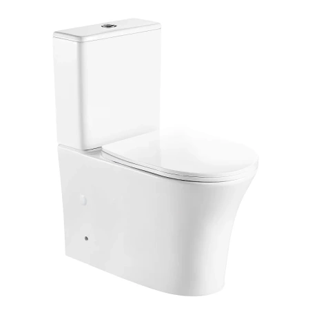 Унитаз компакт Azario Anteo ROUND AZ-1219A напольный, безободковый, с бачком и сиденьем микролифт, 63х38.5х82 см, белый