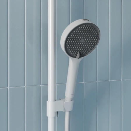 душевая система iddis aiger aigwt3fi06 254 мм, со смесителем, белый матовый