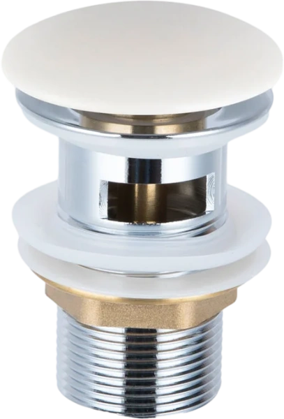 Донный клапан Vincea DBS-216 для раковины, с керамической крышкой, клик клак, для раковины, с переливом, белый