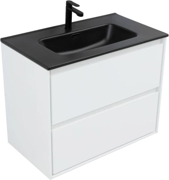 тумба под раковину aquanet милан 00336369 79.6x45.3 см, белый глянец