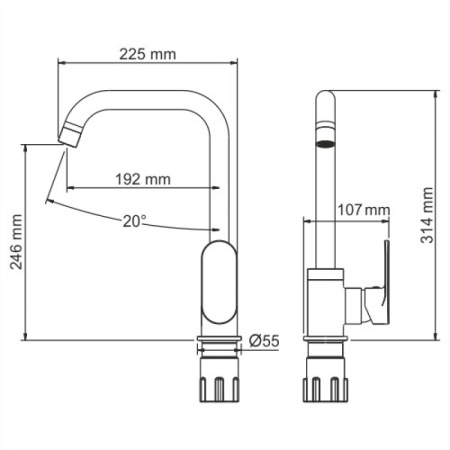 смеситель для кухни wasserkraft mindel 8507 цвет белый матовый