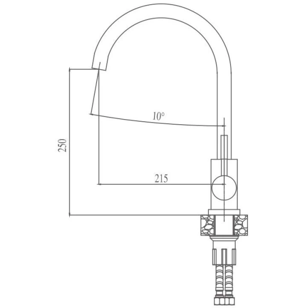 смеситель для кухни haiba hb70304-3 цвет нержавеющая сталь