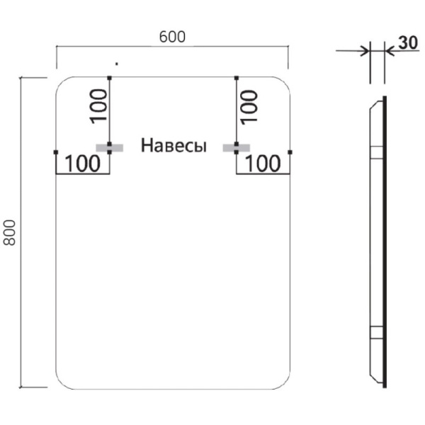 зеркало 60х80 см vincea vlm-3ma600