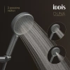 душевой комплект iddis duna dungm0ti67 320 мм, с термостатом, графит матовый
