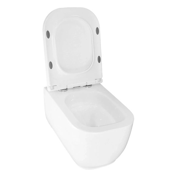 унитаз azario riano az-2808e подвесной, безободковый, с сиденьем микролифт, слив "торнадо", 49x34.5x35 см, белый