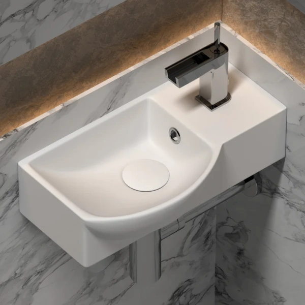 раковина ceramicanova element cn6039l накладная/подвесная, чаша слева, 40x22 см, белая