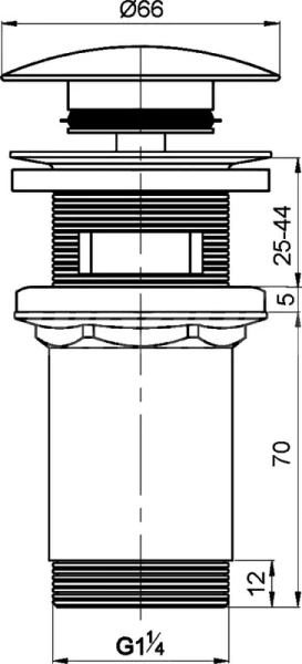 донный клапан wirquin клик-клак 30723390 для раковины, с переливом, хром