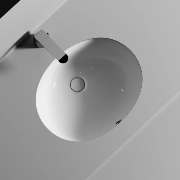 раковина ceramicanova element cn6042 встраиваемая, снизу, 51x42 см, белая