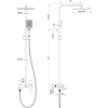 душевая система wonzon & woghand cube ww-88739016-mb 300 мм, со смесителем, черный матовый