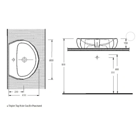 раковина накладная bewash bekinger 87601101 60 см, белая