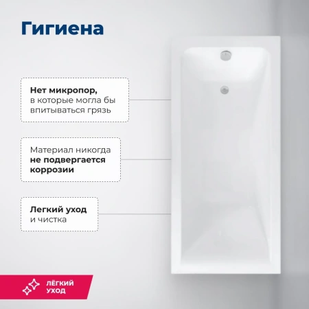 акриловая ванна aquanet bright 175х70 см, 00273795, с каркасом, цвет белый