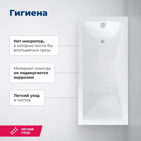 акриловая ванна aquanet bright 175х70 см, 00273795, с каркасом, цвет белый