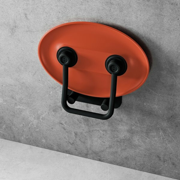 сиденье для душа ravak ovo p ii orange/black b8f0000058 прозрачно-оранжевое черное