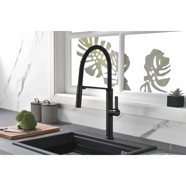 смеситель для кухни paulmark barrel ba214029-an, цвет антрацит. смеситель для кухни paulmark barrel ba214029-an, цвет антрацит.