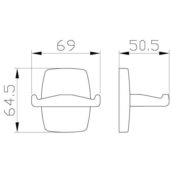 Крючок Wonzon & Woghand Porto WW-1501 двойной, для ванны, хром