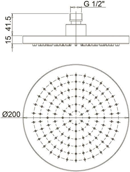 верхний душ paini 50cr759tcare20e хром
