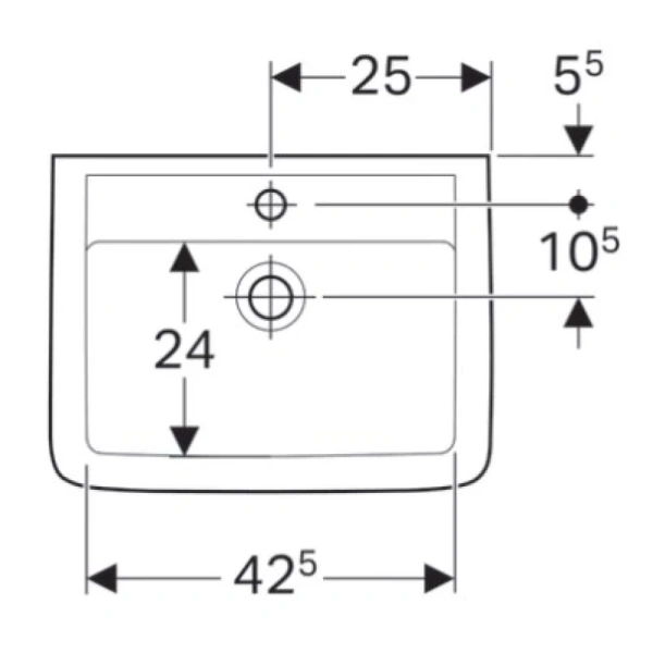 раковина подвесная 50 см geberit renova nr.1 plan 272150000