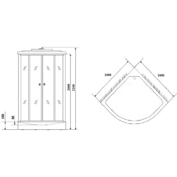 душевая кабина niagara luxe 100x100 ng-7702g без гидромассажа