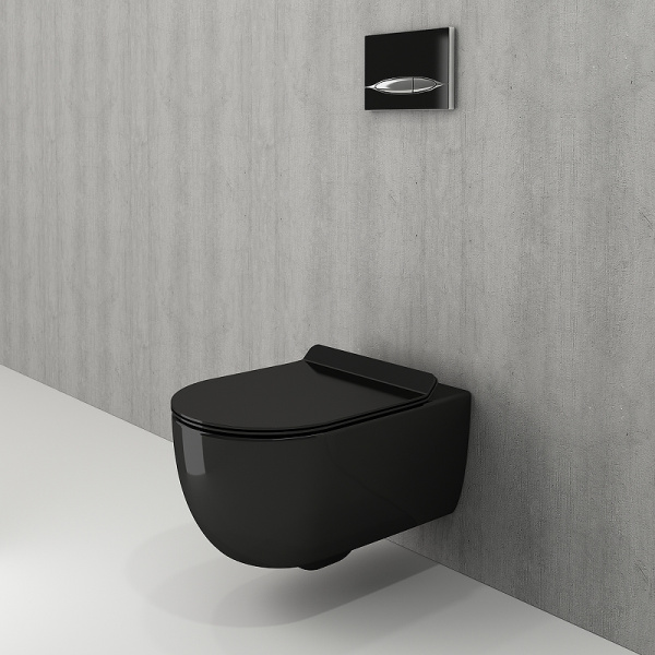 унитаз подвесной bocchi v-tondo 1416-005-0129 черный глянцевый без сиденья
